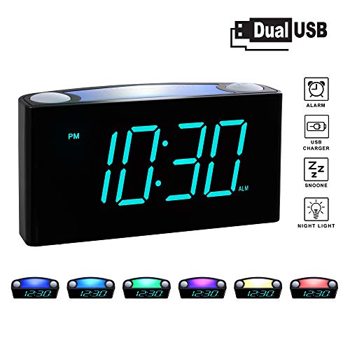 Product Cover Rocam Digital Alarm Clock for Bedrooms - Large 6.5