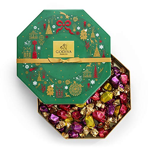 Product Cover Godiva Chocolatier Assorted Chocolate Truffles G Cube Tin Gift Box, Holiday Collection, 50-Pieces, 14.5 Ounce
