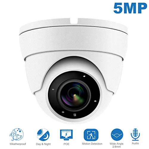 Product Cover IP POE Dome 5MP Camera(Hikvision Compatible),Audio Super HD Security Camera with Microphone & ONVIF Supports,Indoor Outdoor Wide Angle 2.8 mm Lens IP66 Weatherproof 20m Night Vision#IPC-3150W-S
