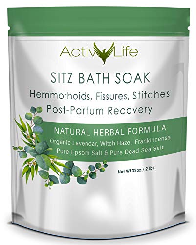 Product Cover Sitz Bath Soak: Provides Soothing Treatment for Hemorrhoids, Fissures & Postpartum Care | Contains 8 Natural & Organic Ingredients to Cleanse & Provide Relief from Swelling, Itching, and Severe Pain