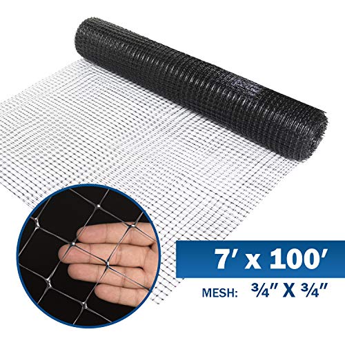 Product Cover Fencer Wire 11 Deer and Animal Fence Barrier Netting 7 x 100 ft. with, Black