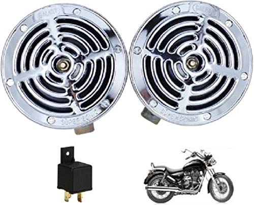 Product Cover Iron Clutch Supersonic Silver Steel Grill Horns for All Bikes and Cars(Set of 2)