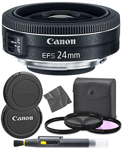 Product Cover Canon EF-S 24mm f/2.8 STM: (9522B002) Lens + AOM Pro Starter Kit Bundle - International Version (1 Year AOM Warranty)