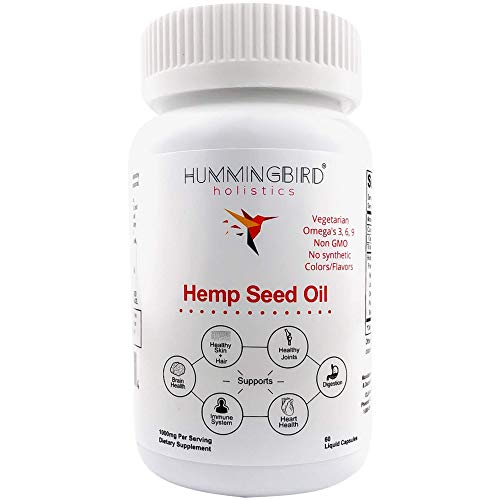 Product Cover Mood Boost Hemp Capsules 1000mg Organic Vegetarian Supplement for Support of Stress Relief Brain Boost Focus Anti Anxiety Joint & Back Pain Omega 3 6 9 Supports Sleep Organic Hemp Seed Oil - Hemp Oil