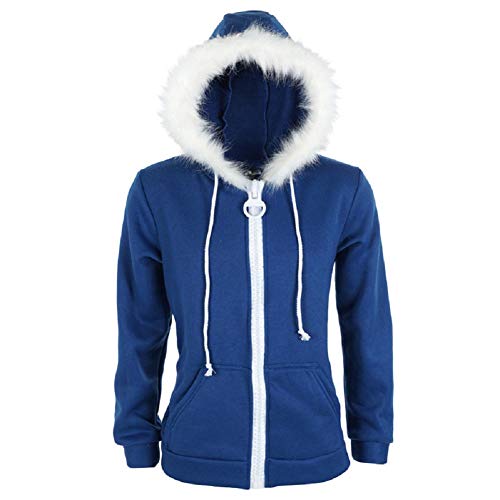 Product Cover Adult Sans Blue Jacket Hoodies Costume Halloween Cosplay Plush Zipper Hooded Sweatshirt Outwear Cotton (L, Blue)