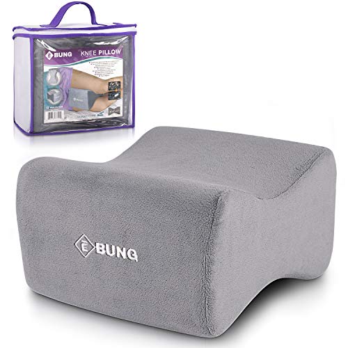 Product Cover EBUNG Knee Pillow & Leg Pillow for Hip, Back, Leg, Knee Pain Relief - Ideal for Side Sleepers, Pregnancy and Right Spine Alignment -Memory Foam Wedge Contour with Washable Cover
