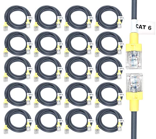 Product Cover Storite 20 Pack Cat-6 RJ45 Network Ethernet LAN Patch Cable for Laptop Desktop pc Router (Grey) -1.5M