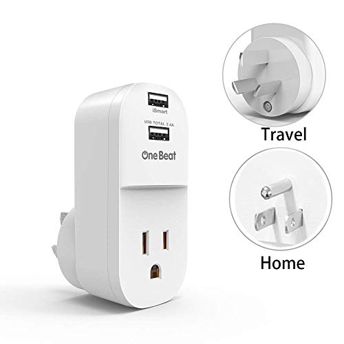 Product Cover Au, Argentina,Fiji, NZ, China travel plug adapter, Type I plug with outlet 2 USB ports fast charging when travelling. US to Australia, New Zealand power adapter, Extra USA plug for travel or home