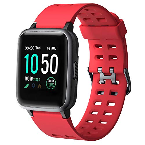 Product Cover YAMAY Smart Watch for Android and iOS Phone IP68 Waterproof, Fitness Tracker Watch with Heart Rate Monitor Step Sleep Tracker, Smartwatch Compatible with iPhone Samsung, Watch for Men Women Red