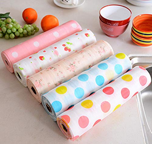 Product Cover Maharsh Printing Antibacterial Cabinet Plastic Foam Household Wardrobe Moisture Drawer Pad Waterproof Non-Slip Paper Kitchen Cupboard Liners Roll Mat, 30x300 cm (Multicolour) - Set of 3