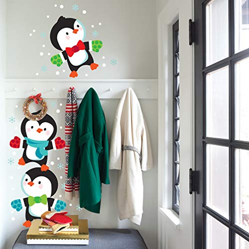 Product Cover Paper Riot Holiday Fun Stacking Penguins Large Peel and Stick Wall Decals & Decor