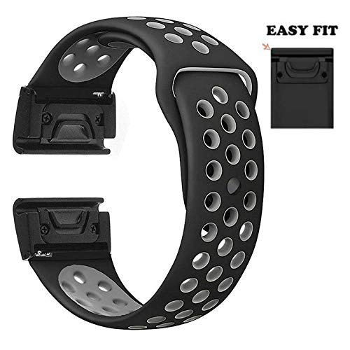 Product Cover Globastore for Fenix 5X/5X Plus Watch Band, Soft Silicone Quick Release 26mm Replacement Sport Wrist Strap Loop for Fenix 3/3 HR/Fenix 5X/5X Plus