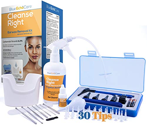 Product Cover Cleanse Right Ear Wax Removal Tool Kit, FDA Approved, USA Made Ear Drops, Otoscope, Irrigation Cleaner Bottle, Wash Basin, Bulb Syringe, Remove Earwax Blockage - Safe, Easy to Use