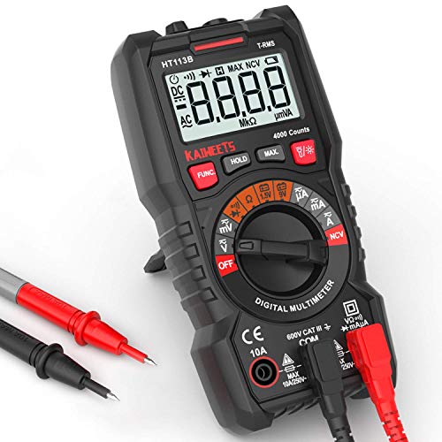 Product Cover KAIWEETS TRMS Auto-Ranging Digital Multimeter Ohmmeter Voltmeter with NCV Measures AC/DC Current Voltage Resistance Diodes Transistor Continuity Battery (Dual Fused Anti-Burn Backlit LCD)