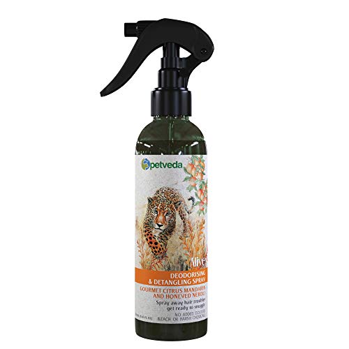 Product Cover Petveda Gourmet Citrus Mandarin & Honeyed Neroli Odor Control and Detangling Hair Spray | Alcohol Free | for Dogs & Cats | SLES & Paraben Free | 250 ML