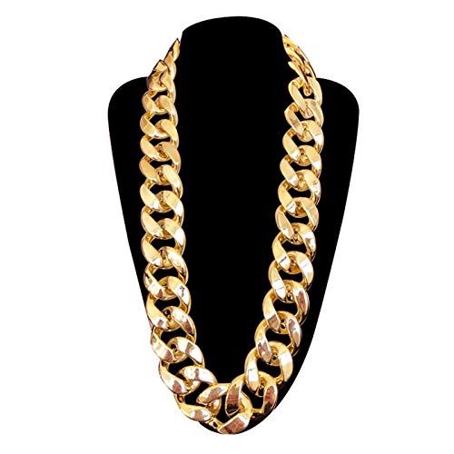 Product Cover DaNaRaa Men's Chunky Necklace, Rapper Fake Gold Chain 90s Hip Hop Fake Gold Necklace Costume Accessory (27.5 Inches1.37inches)