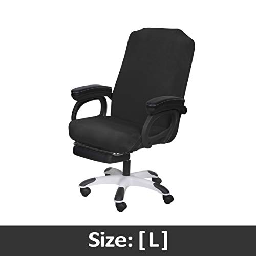 Product Cover SARAFLORA Office Chair Covers Stretch Washable Computer Chair Slipcovers for Universal Rotating Boss Chair Large Size, Black
