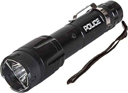 Product Cover POLICE 1159 - Aluminum Series 58 Billion Stun Gun - Rechargeable with LED Tactical Flashlight, Black