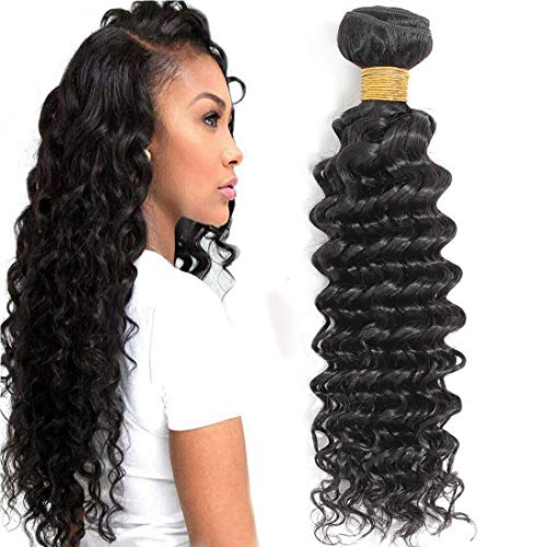 Product Cover Lizourey Hair 8A Brazilian Virgin Hair Deep Wave Remy Hair One Bundle 22inch 100% Unprocessed Virgin Human Hair Extension Weave Weft Natural Color (100+/-5g)/bundle Can be Dyed and Bleached