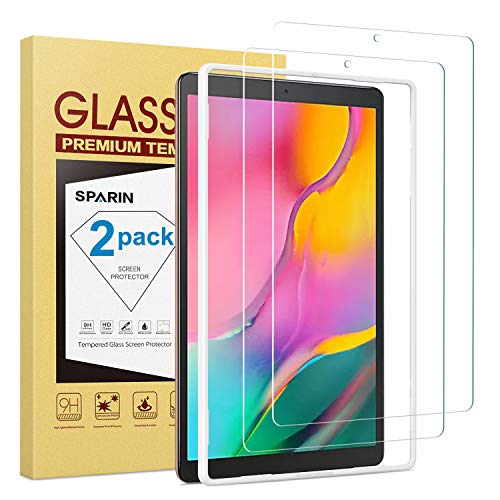 Product Cover SPARIN [2-Pack] Screen Protector for Galaxy Tab A 10.1 2019, 9H Hardness Tempered Glass for Samsung Galaxy Tab A 10.1 2019 SM-T515/T510 [Bubble Free] [High Definition] [Scratch Proof]