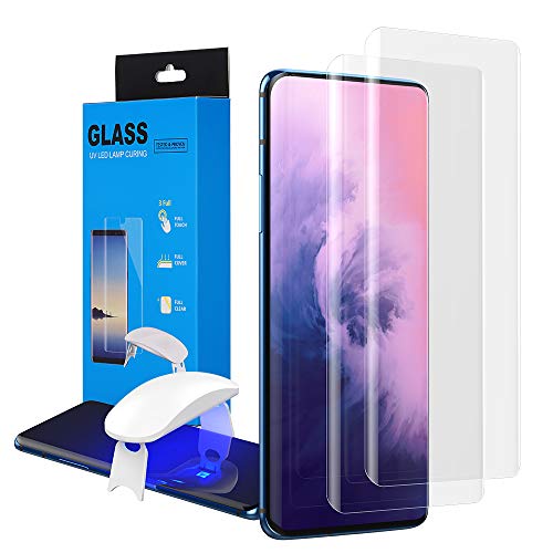 Product Cover Beauty.C Oneplus 7 Pro Tempered Glass Screen Protector,3D Liquid Coverage Fingerprint Scaner Transparent Clear Full Curved Edge Case Friendly Anti-Scratch Glass for Oneplus 7 Pro 2019-2 Pack