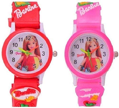 Product Cover Shocknshop Analogue White Dial Pink Red Boy's and Girl's Wrist Watch - Pack of 2