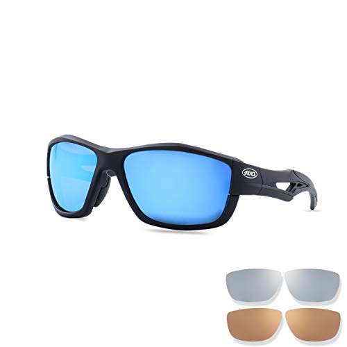 Product Cover RUNCL Sports Polarized Sunglasses Zion, Fishing Sunglasses, 3 Interchangeable Lens