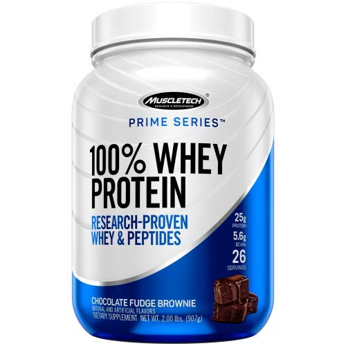 Product Cover MuscleTech Prime Series 100% Whey Protein Powder, 25g Premium Protein, Research Proven Whey & Peptides for Faster Absorption, Chocolate, 26 Servings (2.0lbs)
