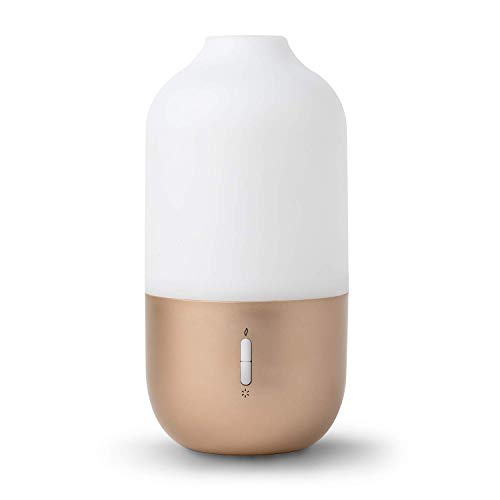 Product Cover Design Accents Diffuser for Essential Oils - Ultrasonic Aroma Diffuser with 2 in 1 100ml and 500ml Dual Capacity, Matte Gold