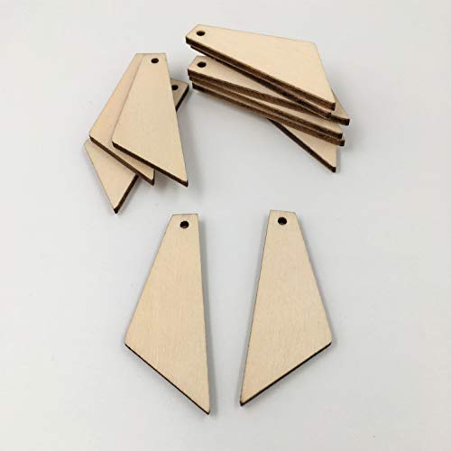 Product Cover Unfinished Wood Tapered Earrings Blank Cutouts Laser Cut Pendant Jewelry Blanks 25 Pieces