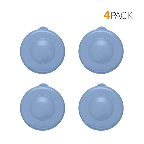 Product Cover Brio Dew Cap Crown Top Replacement Cap - 4 Pack - 55mm Snap On Cap for Crown top lids for 3 & 5 Gallon Water Bottles (Blue)