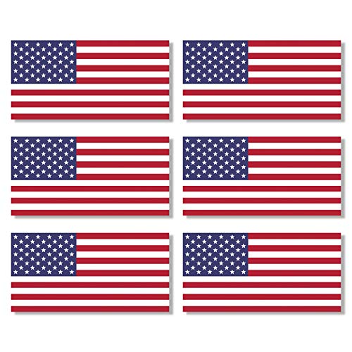 Product Cover 6 Pack USA American Flag Vinyl Decal Army Navy Tactical Military Country Weather-Resistant Bumper Stickers for Laptop, PC, Phone, Tablet, Baret, Helmet, Hat, Umbrella (1
