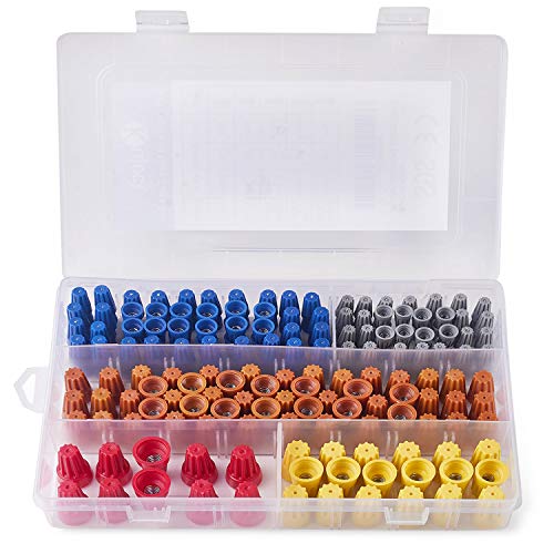 Product Cover 220Pcs Wire Nuts Assortment, Kuject Twist Nuts Caps Kit Electrical Wire Connectors AWG 22-10 Screw Terminals for Automotive Truck Trailer Wire Joint