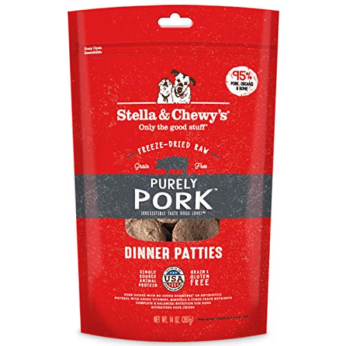 Product Cover Stella & Chewy's Freeze-Dried Raw Purely Pork Dinner Patties Dog Food, 14 oz. Bag