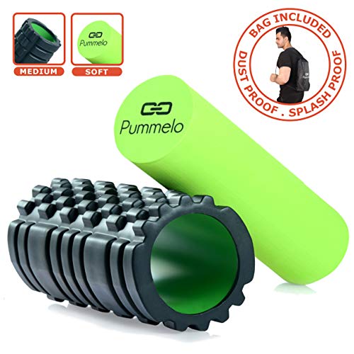 Product Cover Pummelo Foam Roller for deep Tissue Massage for Muscle Fitness Exercise Therapy Yoga with Bag Medium with Multi Trigger Point and Soft 2 in 1