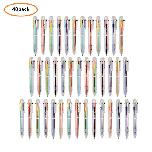 Product Cover Multicolor Pens, 6-in-1 Color Ballpoint Write Press Pen, Pack of 40 Pack