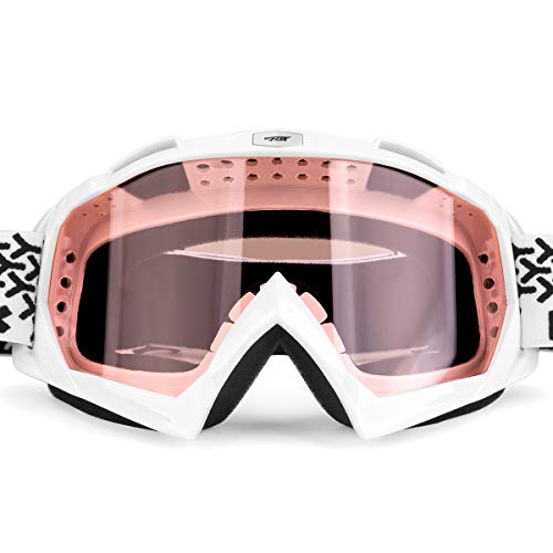 Product Cover BATFOX Motorcycle ATV Goggles Dirt Bike Motocross Safety ATV Tactical Riding Motorbike Glasses Goggles for Men Women Youth Fit Over Glasses UV400 Protection Shatterproof (Pink)