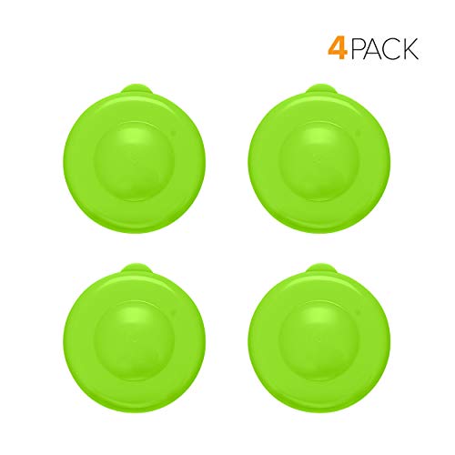 Product Cover Brio Dew Cap Crown Top Replacement Cap - 4 Pack - 55mm Snap On Cap for Crown top lids for 3 & 5 Gallon Water Bottles (Light Green)