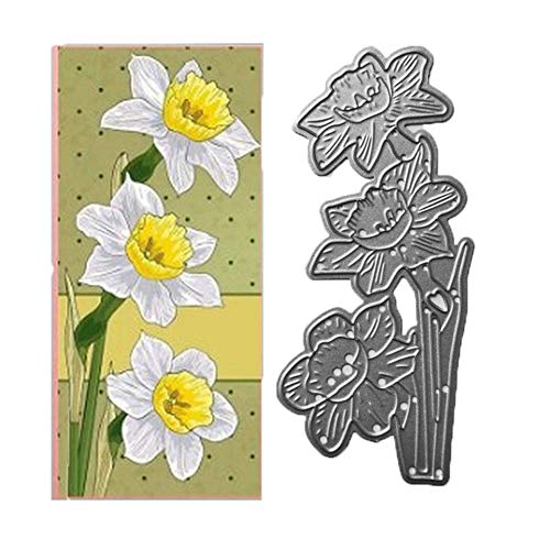 Product Cover Daffodil Flower Metal Cutting Dies for Card Making and Scrapbooking 1.8 by 3.9 Inches Christmas DIY Craft Dies (#23)