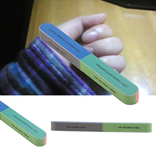 Product Cover Bulary 1PCS Professional Nail Files, Six Sided Washable Nail File Set for Natural Fingernails Toenails
