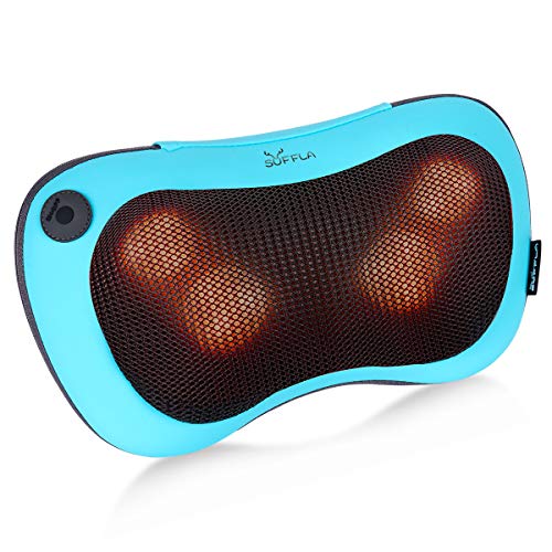 Product Cover Back Shoulder and Neck Shiatsu Massager with Heat, Kneading Massage Pillow Gift for Mom, Dad, Electric Full Body Massagers to Relieve Lower Back, Legs Aches(Blue)