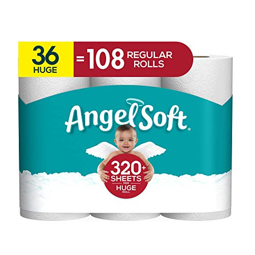 Product Cover Angel Soft Toilet Paper, 36 Huge Rolls, 36 Rolls = 108 Regular Rolls, Bath Tissue