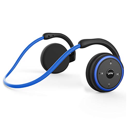 Product Cover Small Bluetooth Headphones Behind The Head, Sports Wireless Headset with Built in Microphone and Crystal-Clear Sound, Fold-able and Carried in The Purse, and 12-Hour Battery Life, Blue