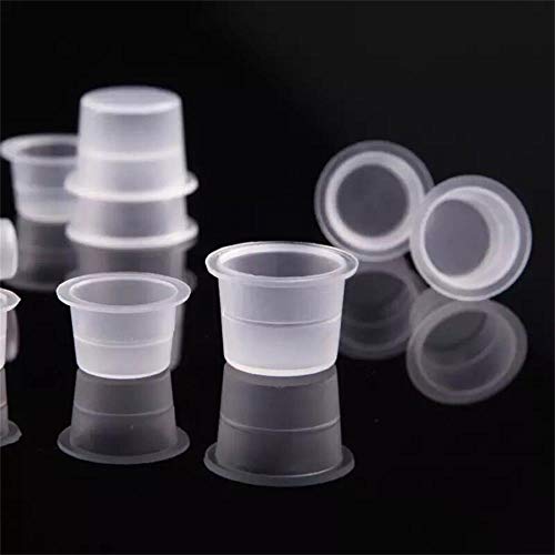Product Cover Disposable Tattoo Ink Cups-Small 100pcs Plastic Disposable Tattoo Ink Cups For Tattoo Permanent Makeup Container Cap Tattoo Accessory,Tattoo Ink,Tattoo Supplies,Tattoo Kits(#9mm-100pcs)