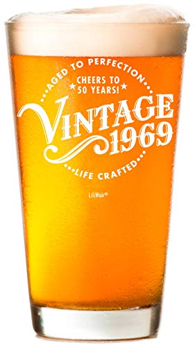 Product Cover 1969 51 Birthday Gifts Men Women | Birthday Gift for Man Woman turning 51 | Funny 51 th Party Supplies Decorations Ideas | Fifty Year Old Bday Beer Glass | 51 Years Gag Vintage Dude Presents Mens