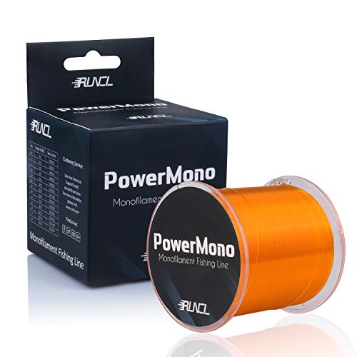 Product Cover RUNCL PowerMono Fishing Line, Monofilament Fishing Line - Ultimate Strength, Shock Absorber, Suspend in Water, Knot Friendly - Mono Fishing Line (Orange, 4LB(1.8kgs), 300yds)
