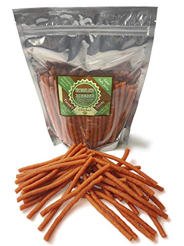 Product Cover Rena's Recipe Twiggly Chicken Sticks (24oz /1.5lbs) Big Pack (Around 100 Pieces) - Rawhide Free Soft Chicken Jerky Sticks with Glucosamine!