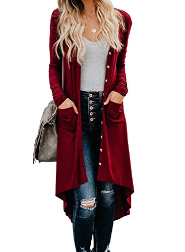 Product Cover Sidefeel Women Long Sleeve Solid Color Button Down Knit Ribbed Cardigans Outwear