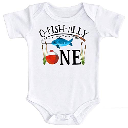 Product Cover O-Fish-Ally One Bodysuit for Baby Boys Fishing Themed First Birthday Outfit White Bodysuit