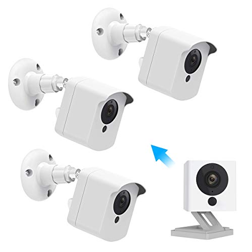 Product Cover Wyze Cam Wall Mount, Caremoo Weatherproof Protective Cover with Adjustable Mount for Wyze Cam V2 Camera, Indoor/Outdoor Use (White, 3 Pack)